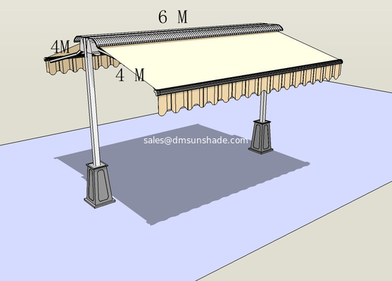 Strong double side retractable awning,free standing awnings, awning with rain channel
