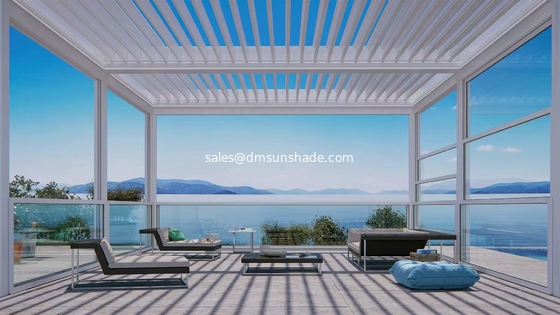 Roof Sunshade Systems Retractalbe Aluminum Blade  Motorized Pergola