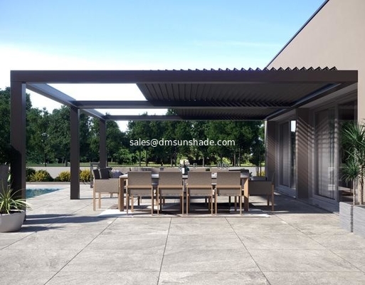 Roof Sunshade Systems Retractalbe Aluminum Blade  Motorized Pergola