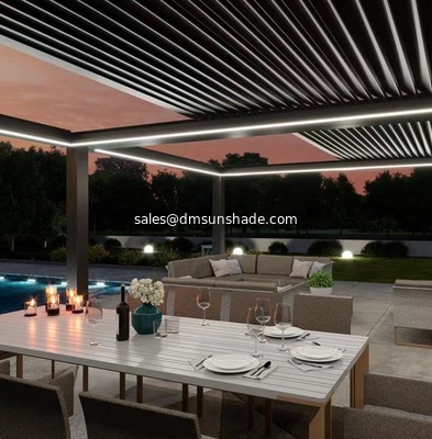 Roof Sunshade Systems Retractalbe Aluminum Blade  Motorized Pergola
