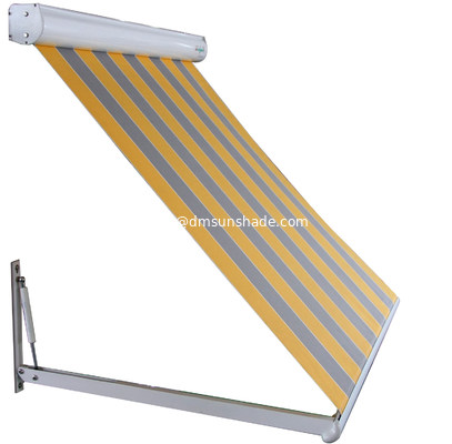 Aluminium Retractable Window Awnings Polyester Acrylic Drop Arm Awnings
