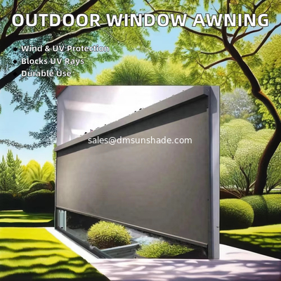 Outdoor Smart Window Sunshade/Windproof Roller Awning Zip Track Blinds