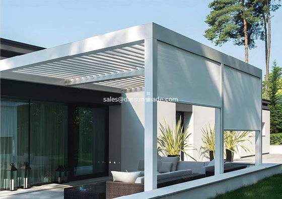 Motorized Adjustable Aluminum Tilting Sun Louvers, Outdoor Facade Sun Shading Panels, Custom Size