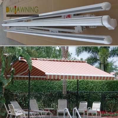 Strong double side retractable awning,free standing awnings, awning with rain channel