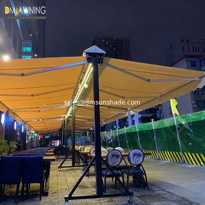Free Stand Double Side Waterproof Retractable Awning Hand Control Outdoor Retractable Awnings