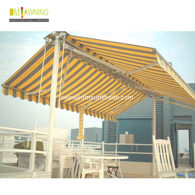 Free Stand Double Side Waterproof Retractable Awning Hand Control Outdoor Retractable Awnings