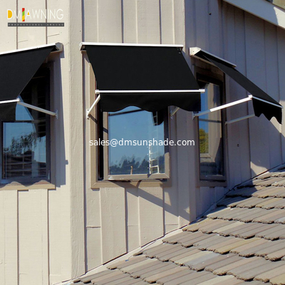Aluminium Retractable Window Awnings Polyester Acrylic Drop Arm Awnings