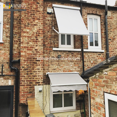 Aluminium Retractable Window Awnings Polyester Acrylic Drop Arm Awnings