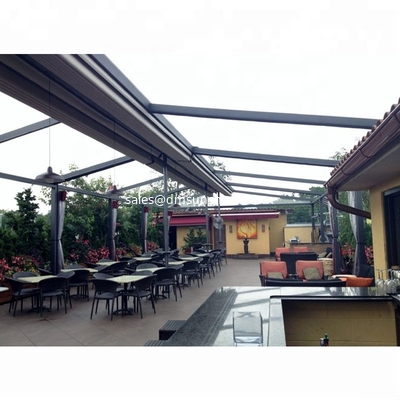 Sunshade Pergola Awning Kits Patio Rain Cover Roof PVC With LED Lights