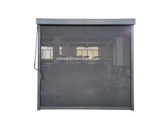 มู่ลี่กันลมแบบมีซิป, มือหมุน, สำหรับติดตั้งบนขอบหน้าต่างประตูภายนอก