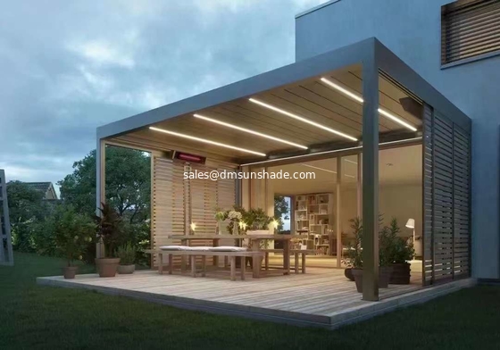 สวนกลางแจ้งระเบียง Gazebo โมเตอร์อัลลูมิเนียม blinds ที่นิยม Pergola