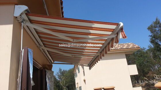 ปรับปรุงภายนอกร่มแดด อลูมิเนียม Awning ครึ่ง Cassette Canopy ถอดแขน Awning